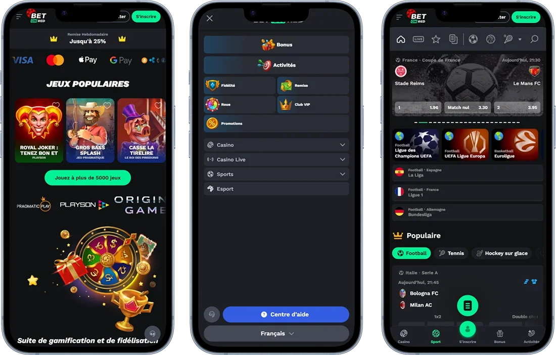 BetOnRed Casino Application Mobile